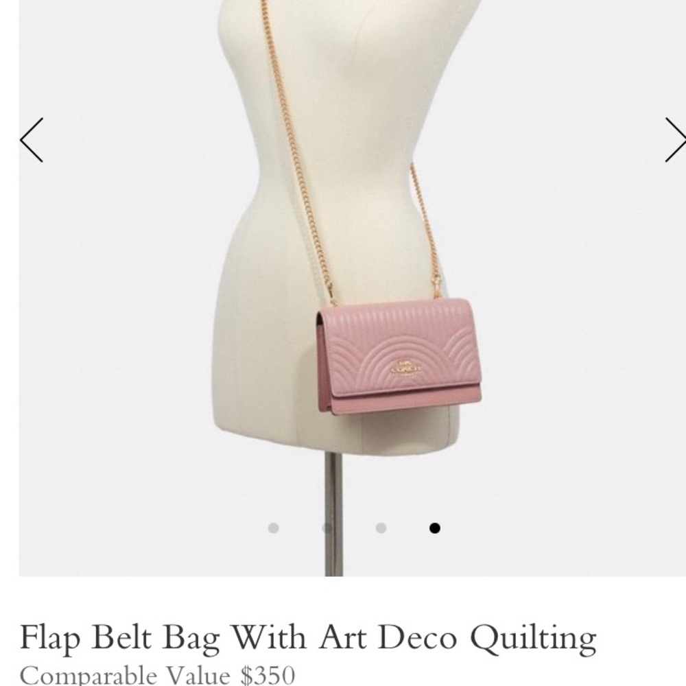 Coach flap belt bag with art deco quilting